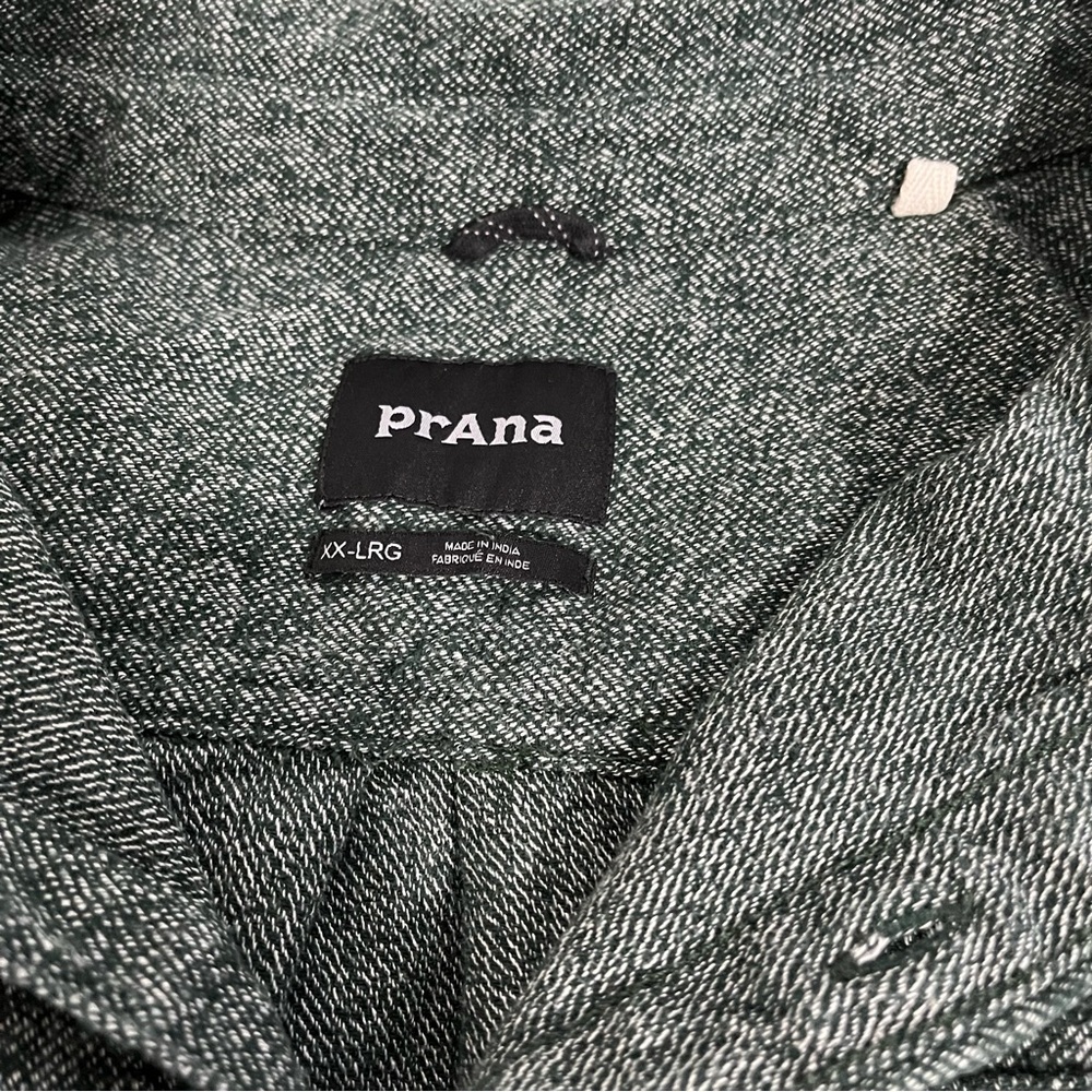 Prana Textured Long Sleeve Button Up Green 100% Organic Cotton Mens XX Large - Picture 3 of 11